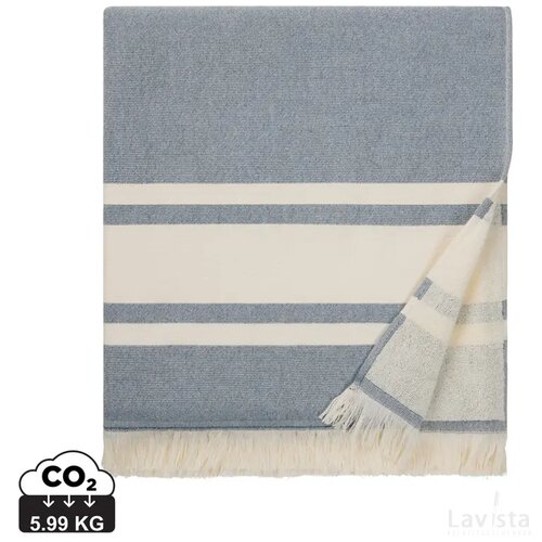 VINGA Tolo terry hamam handdoek donkerblauw, beige