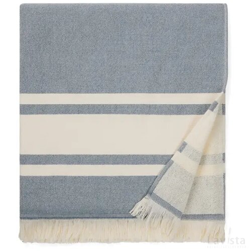 VINGA Tolo terry hamam handdoek donkerblauw, beige