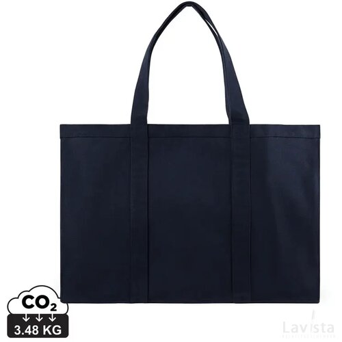 VINGA Hilo AWARE™ recycled canvas maxi draagtas donkerblauw