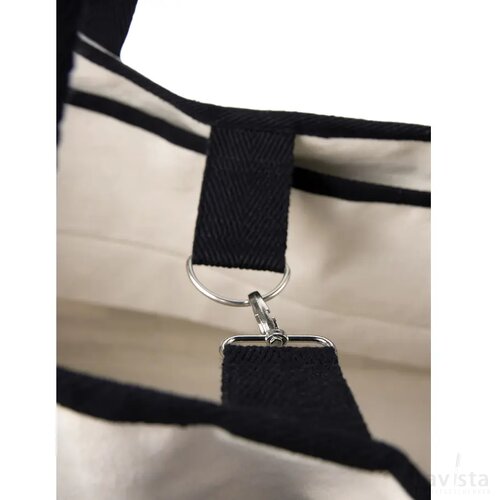VINGA Volonne AWARE™ recycled canvas strandtas gebroken wit, zwart