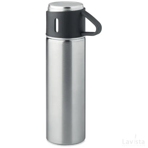 Dubbelwandige fles 420 ml Tonia mat zilver