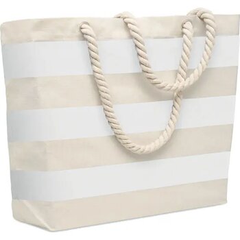 Katoenen strandtas 220 gr/m² Heaven stripe wit