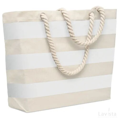 Katoenen strandtas 220 gr/m² Heaven stripe wit