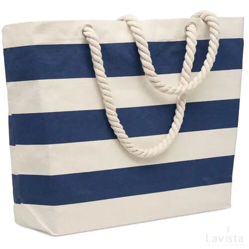 Katoenen strandtas 220 gr/m² Heaven stripe blauw