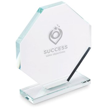 Kristallen trofee op voet Transparant