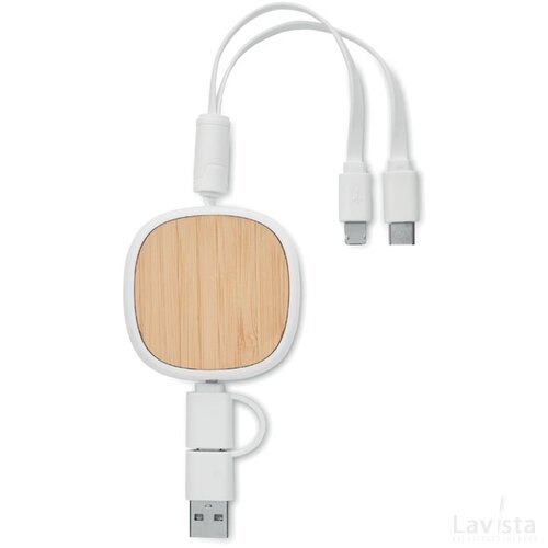 Intrekbare usb-laadkabel Togobam wit