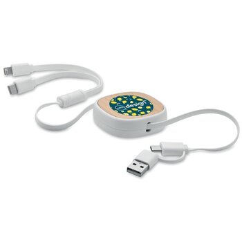 Intrekbare usb-laadkabel Togobam wit