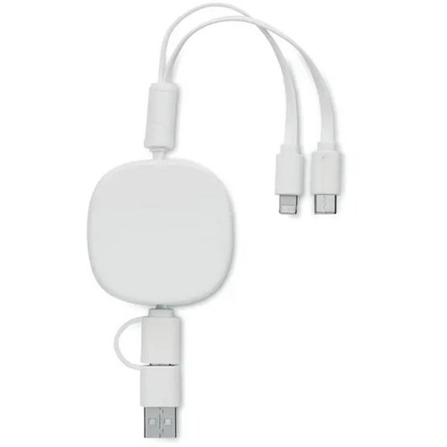 Intrekbare usb-laadkabel Togobam wit