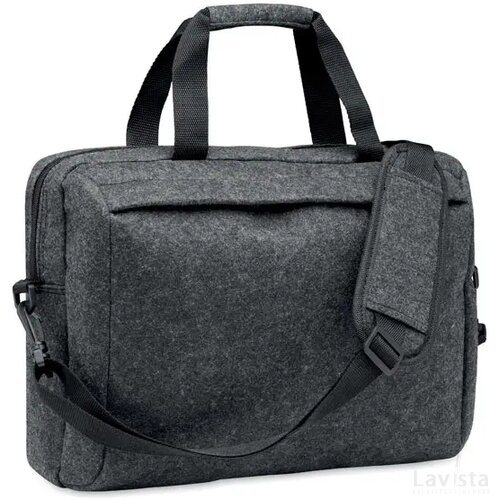15 inch rpet vilten laptoptas Plana steengrijs