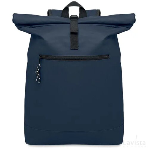 600d polyester rolltop rugzak Irea blauw