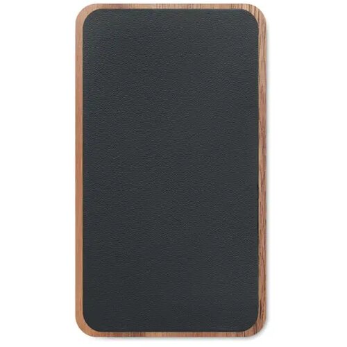 Acaciahout powerbank met leer (4.000 mAh Zwart