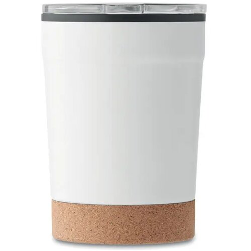 Thermosbeker met kurk onderkant Wit 300 ml