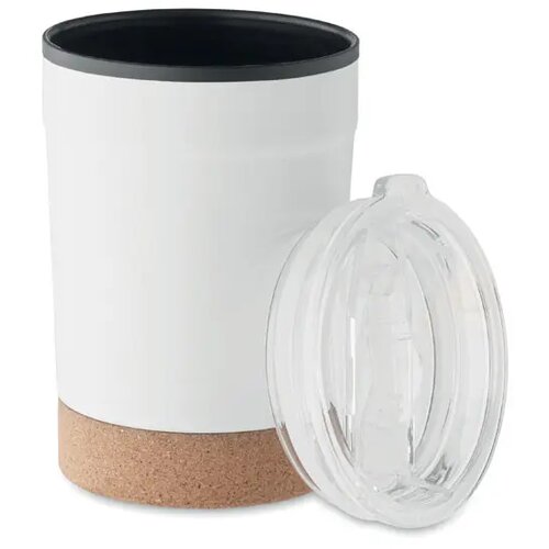 Thermosbeker met kurk onderkant Wit 300 ml