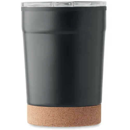 Thermosbeker met kurk onderkant Zwart 300 ml