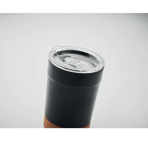 Thermosbeker met kurk onderkant Zwart 300 ml