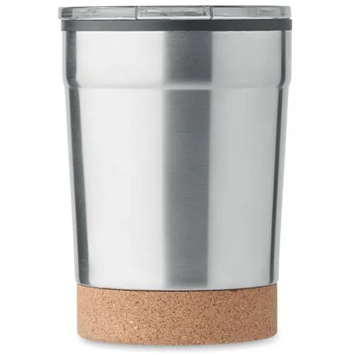 Thermosbeker met kurk onderkant Zilver 300 ml