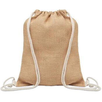 Jute rugzakje met koord Fukuro beige