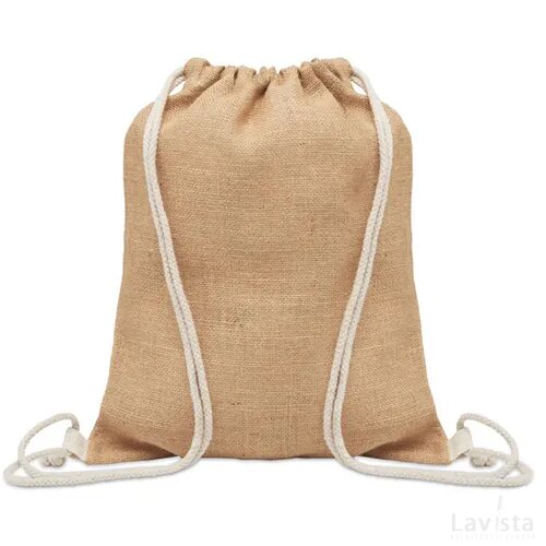 Jute rugzakje met koord Fukuro beige