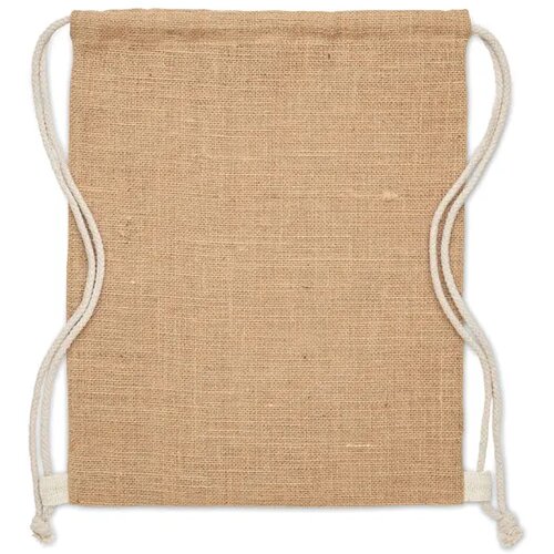 Jute rugzakje met koord Fukuro beige