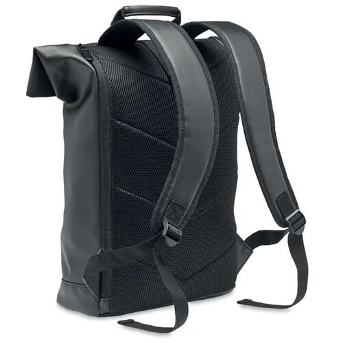 Laptop rolltop rugzak pu Bai roll zwart