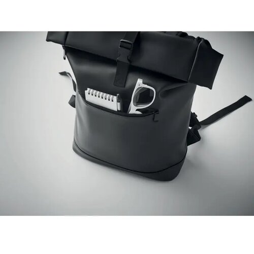 Laptop rolltop rugzak pu Bai roll zwart