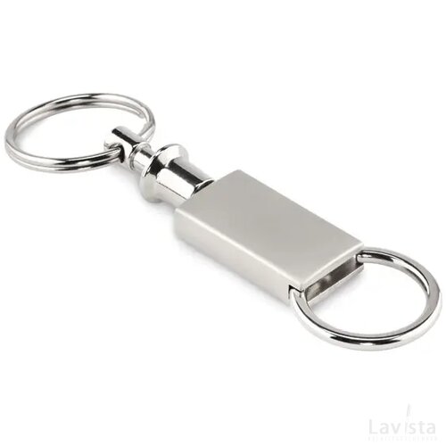 2-in1 sleutelhanger Keysplit mat zilver