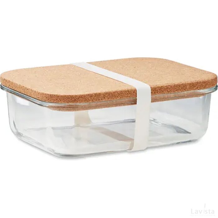 Glazen lunchbox kurken deksel Canoa transparant