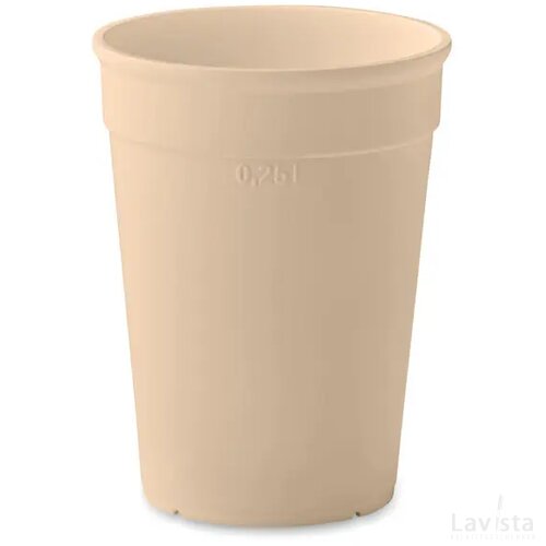 Gerecycled pp beker 300ml Awaycup beige