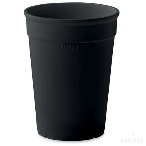 Gerecycled pp beker 300ml Awaycup zwart
