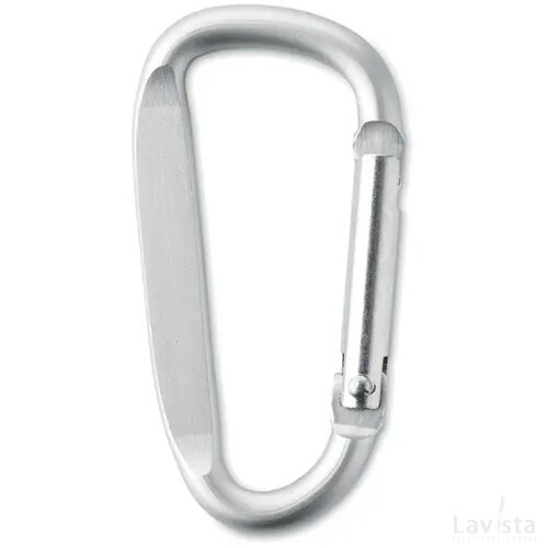 Karabijnhaak van aluminium. Gancho mat zilver