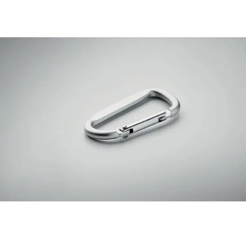 Karabijnhaak van aluminium. Gancho mat zilver