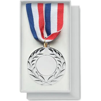 Medaille 5cm diameter Winner mat zilver