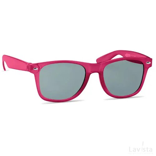 Zonnebril in rpet Macusa transparant fuchsia