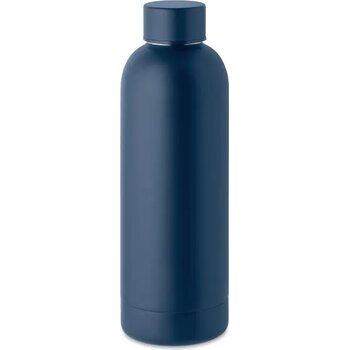 Gerecyclede rvs fles Athena marineblauw