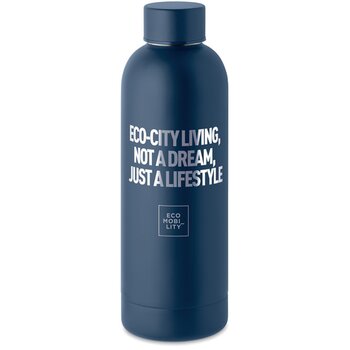 Gerecyclede RVS dubbelwandige fles Kobaltblauw