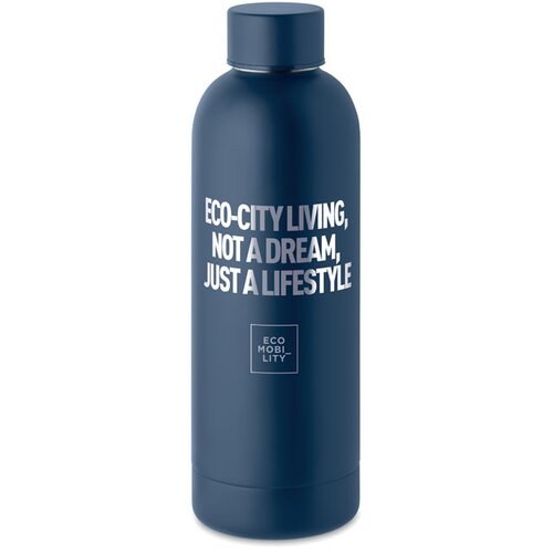 Gerecyclede RVS dubbelwandige fles Kobaltblauw