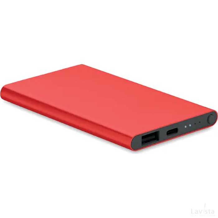 4000 mah power bank type c Powerflat c rood