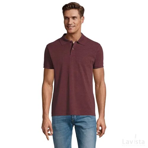 Perfect heren polo 180g Perfect men heather oxblood
