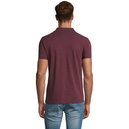 Perfect heren polo 180g Perfect men heather oxblood
