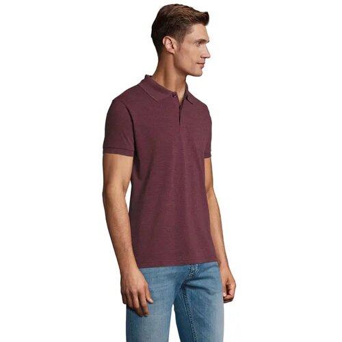 Perfect heren polo 180g Perfect men heather oxblood