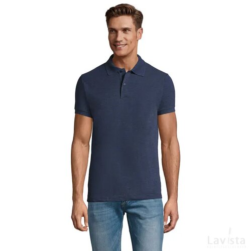 Perfect heren polo 180g Perfect men heather denim