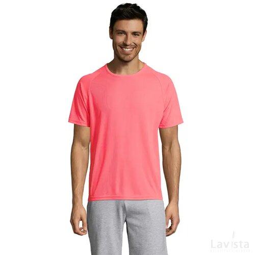 Sporty heren t-shirt Sporty neon koraal