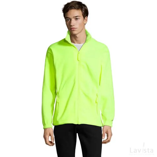 North fleece jack met rits North neon yellow