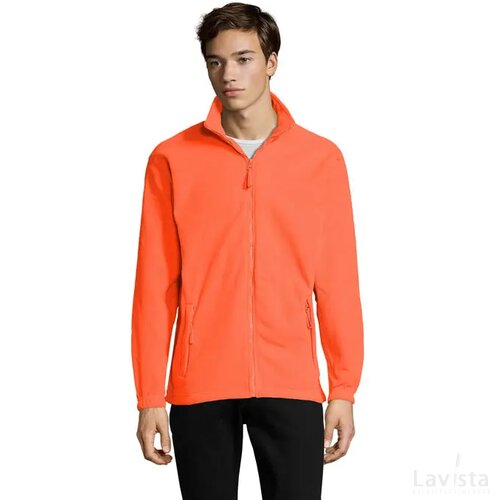 North fleece jack met rits North neon oranje