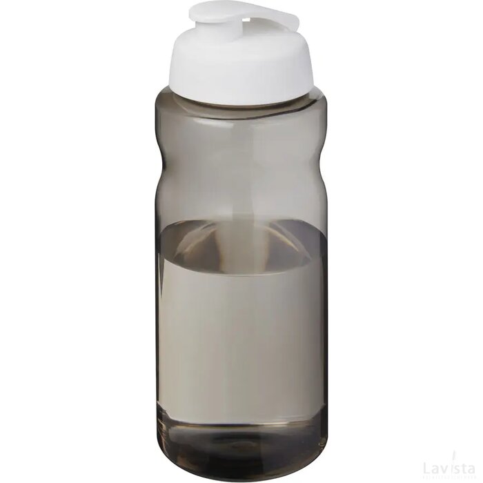 H2O Active® Eco Big Base 1 l drinkfles met klapdeksel Charcoal/Wit
