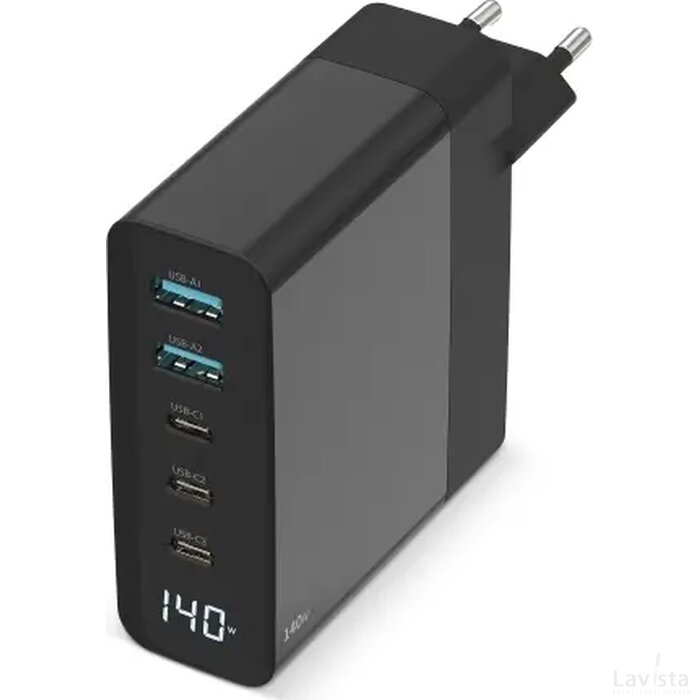 CH-1003 140W GaN Power Delivery Wall Charger zwart