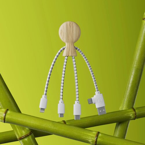 Xoopar Mr. Bio Bamboo multi-oplaadkabel Naturel