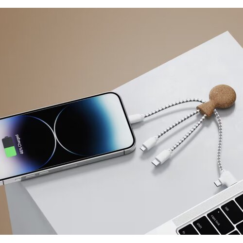 Xoopar Mr. Bio Cork multi-oplaadkabel Naturel