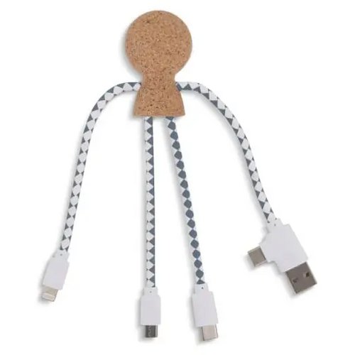 Xoopar Mr. Bio Cork multi-oplaadkabel Naturel