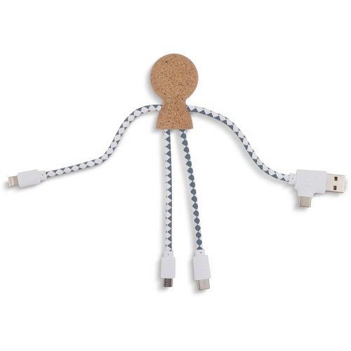 Xoopar Mr. Bio Cork multi-oplaadkabel Naturel